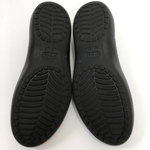 Crocs Kadee Cutout Details Slip On Comfort Black Rubber Slip On Ballet Flats - Picture 14 of 14